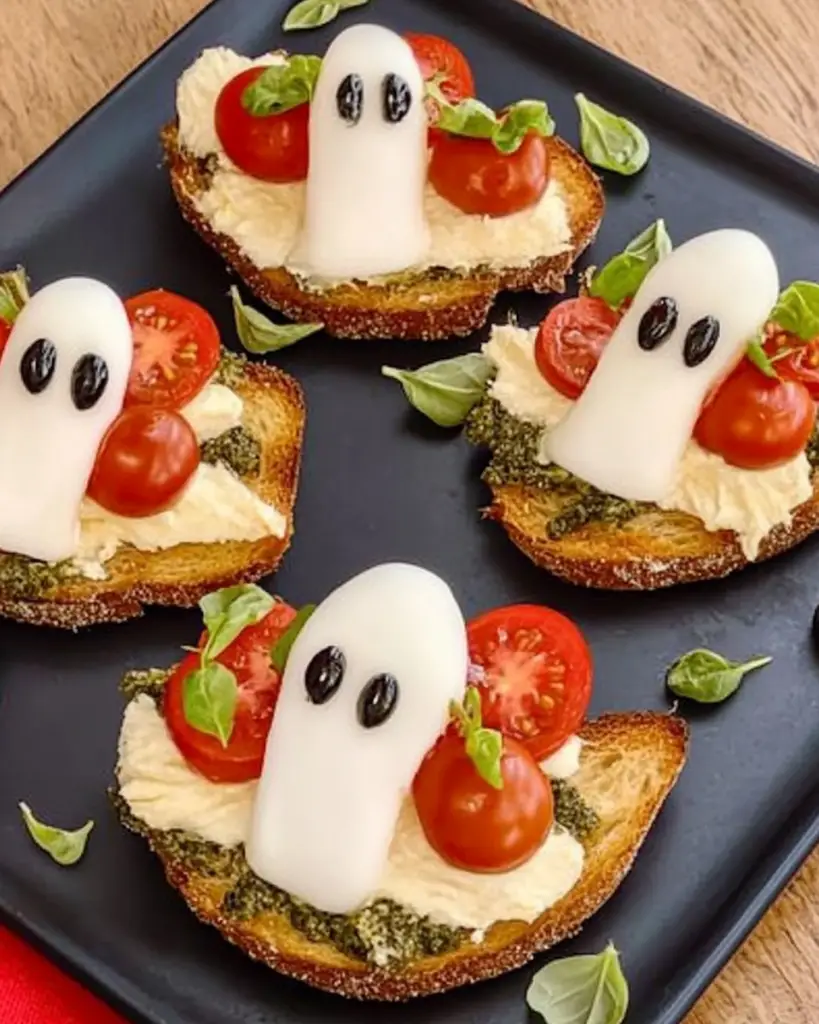 Caprese Crostini Ghosts Recipe