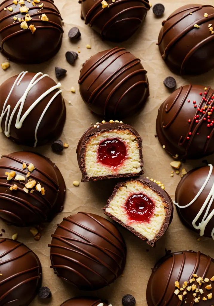 Chocolate Covered Cherry Brownie Bombs
