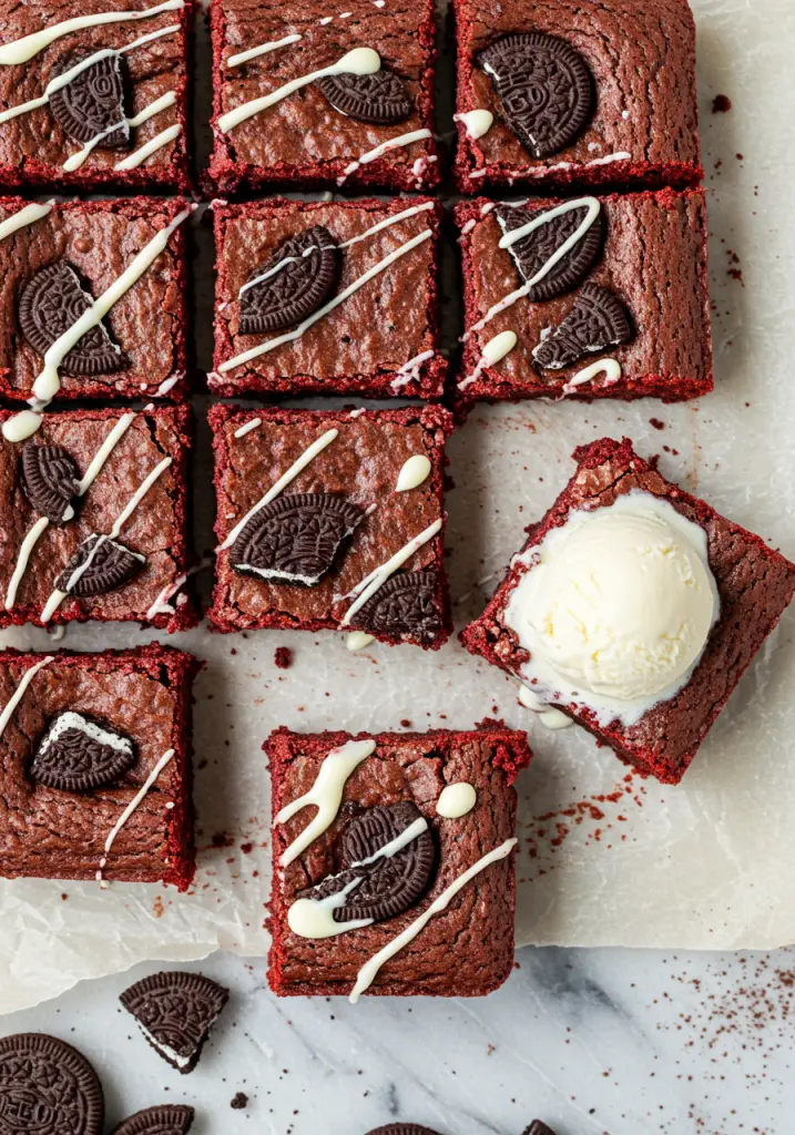 Red Velvet Oreo Brownies